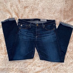 AG dark wash rolled ankle Jean